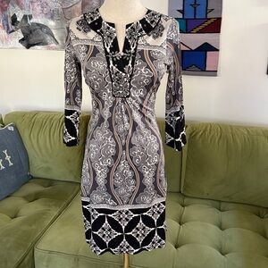 Hale Bob Silk Beaded Mini Dress - XS